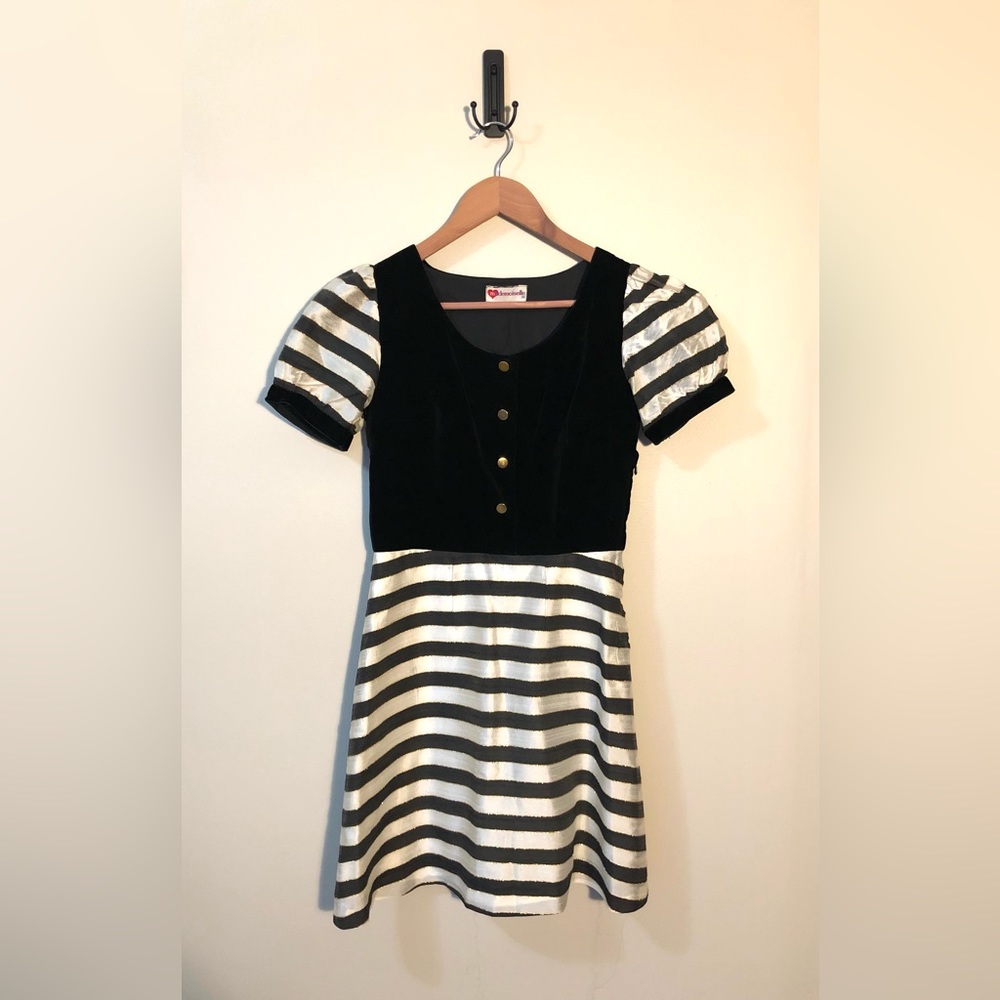 Vintage Black and White Striped Dress